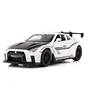 Miniatura Nissan Skyline Ares GTR R34 R35, Escala 1:32, Feito em Metal, Abertura de portas