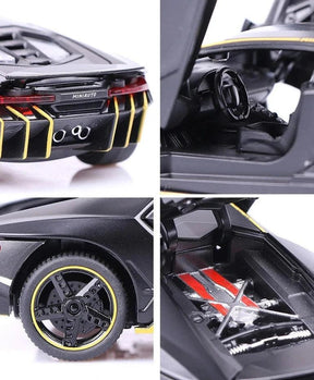 Miniatura Lamborghini Aventador de Metal, Feito em Metal, Escala 1:32