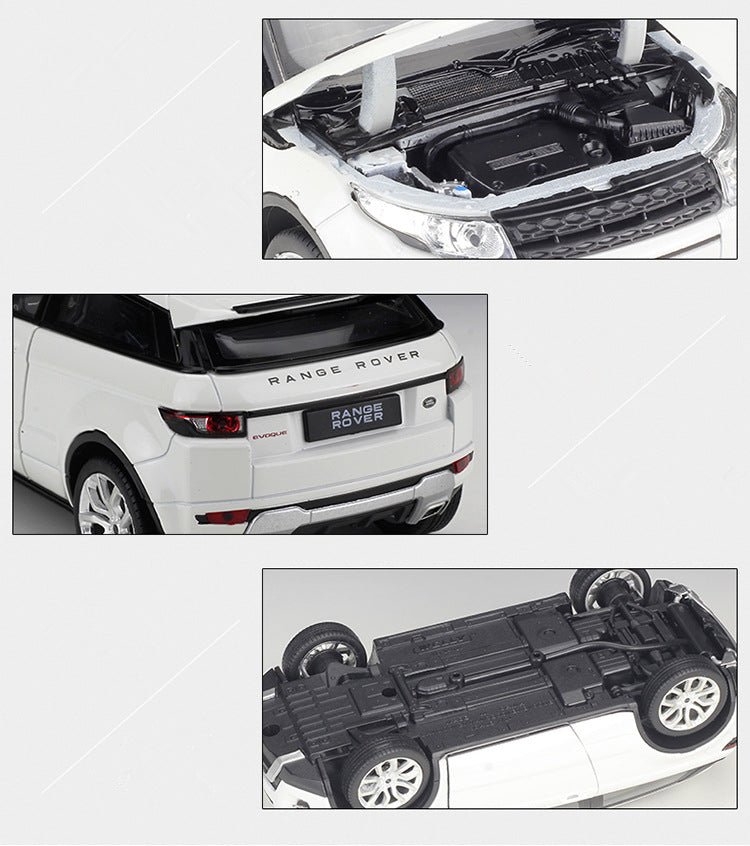 Miniatura Carro Land Rover Range Rover Evoque SUV, Escala 1:24, Feita em Metal, Abertura de portas