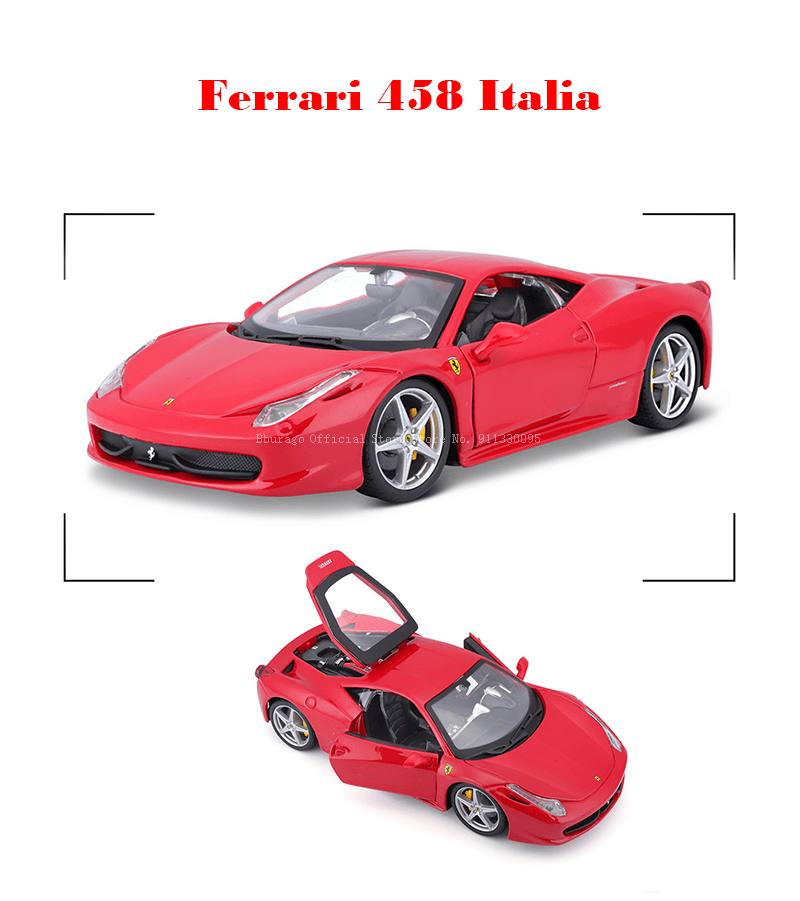 Miniatura Carro Ferrari 458 Italia Escala 1:24 Metal