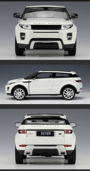 Miniatura Carro Land Rover Range Rover Evoque SUV, Escala 1:24, Feita em Metal, Abertura de portas