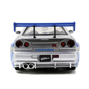 Miniatura Nissan Skyline GTR R34 Velozes e Furiosos, Escala 1:24