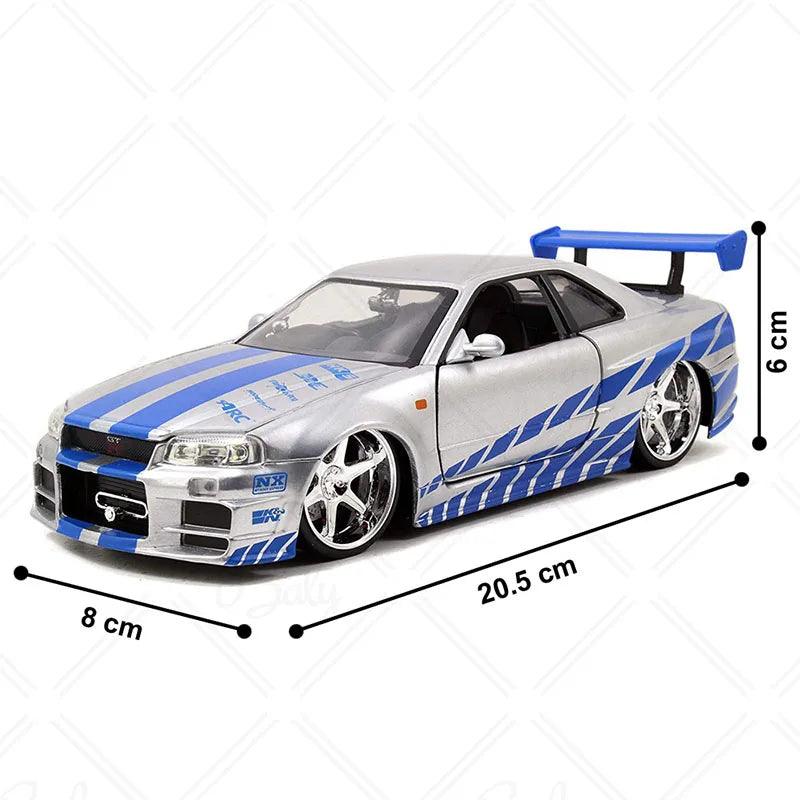 Miniatura Nissan Skyline GTR R34 Velozes e Furiosos, Escala 1:24