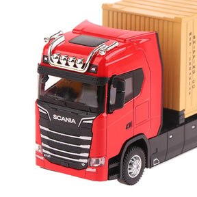 Miniatura Caminhão Scania com Container Escala 1:36