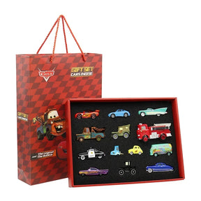 Coleção de Miniaturas Filme Carros Disney Feito em Metal – 8/13/15, Relâmpago McQueen, Jackson e Caminhão, Escala 1:55