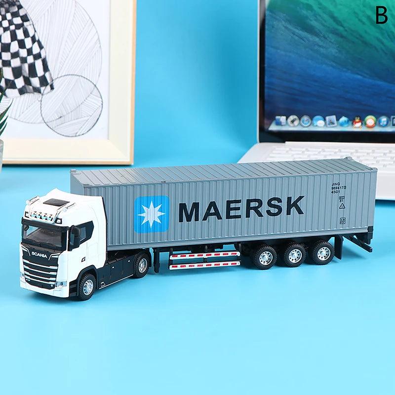 Miniatura Caminhão Scania com Container Escala 1:36