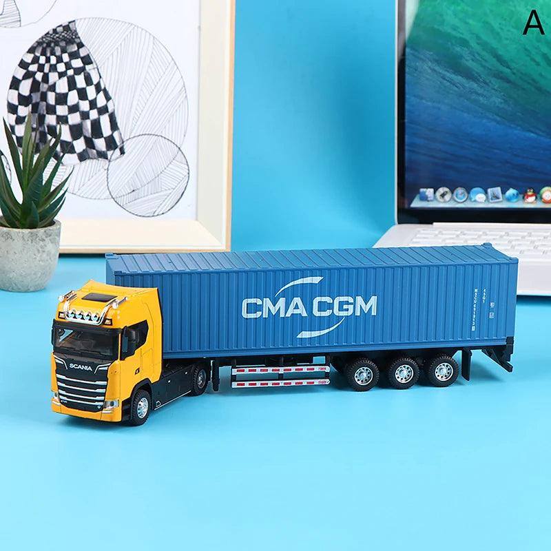 Miniatura Caminhão Scania com Container Escala 1:36