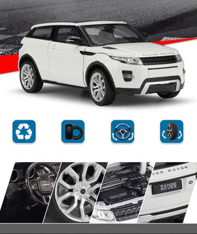 Miniatura Carro Land Rover Range Rover Evoque SUV, Escala 1:24, Feita em Metal, Abertura de portas